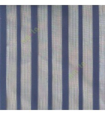 Blue color vertical pencil stripes net finished vertical and horizontal thread crossing checks poly sheer curtain